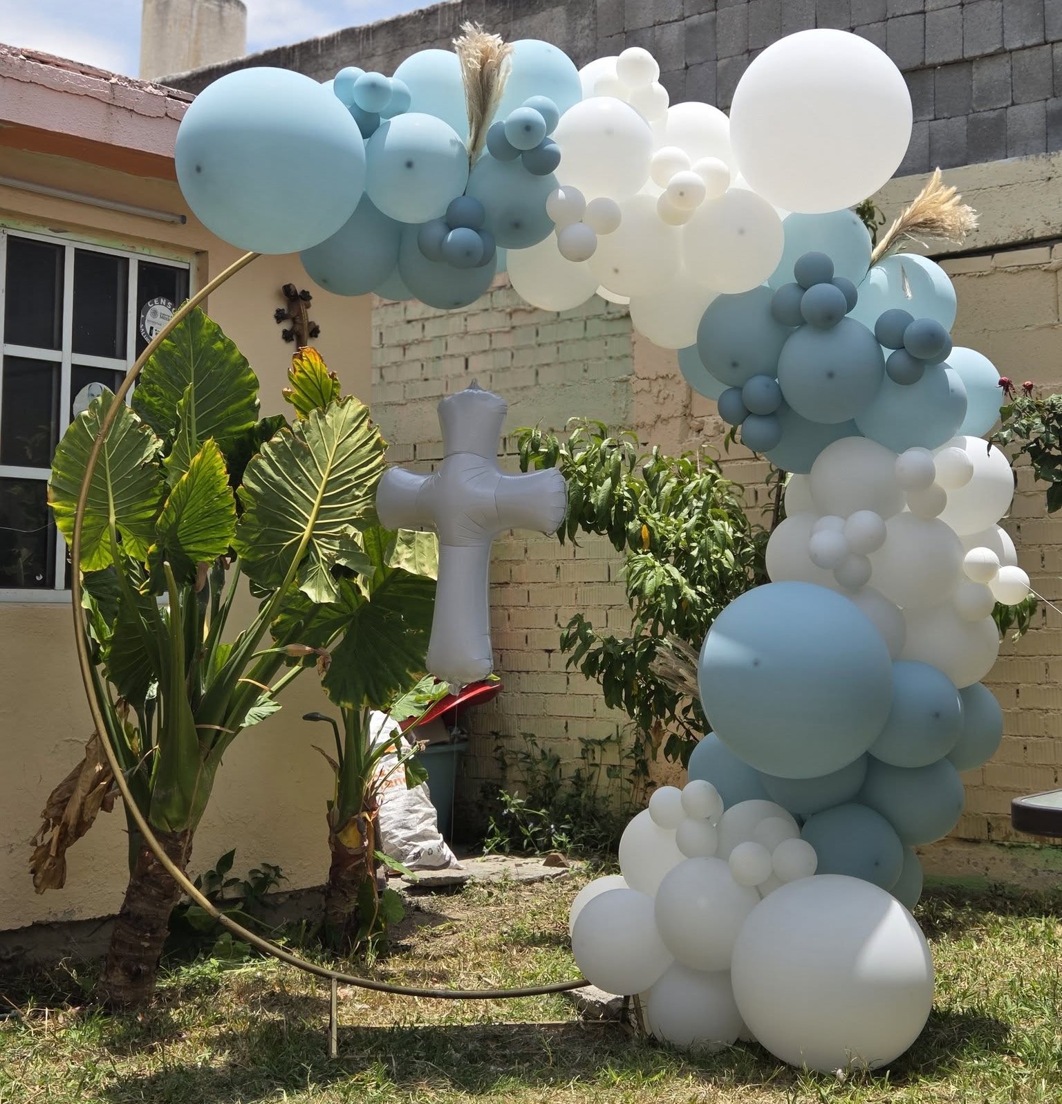 Aro Bautizo Azul Cielo